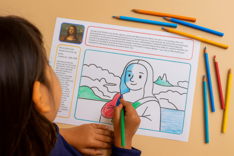 niña pintando monalisa